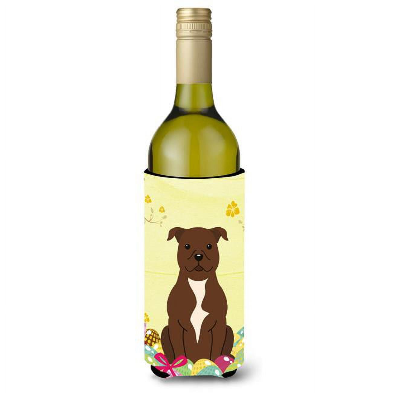 Easter Eggs Staffordshire Bull Terrier Chocolate Wine Bottle Beverge Insulator Hugger