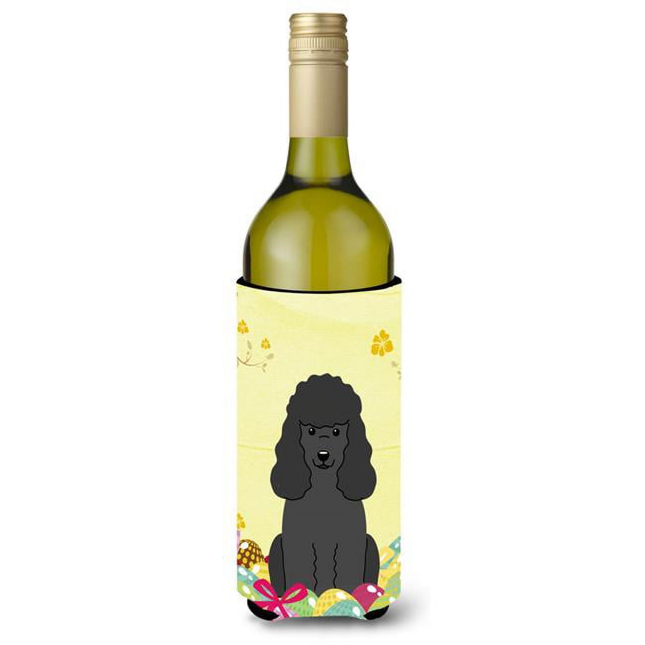 Easter Eggs Poodle Black Wine Bottle Beverge Insulator Hugger