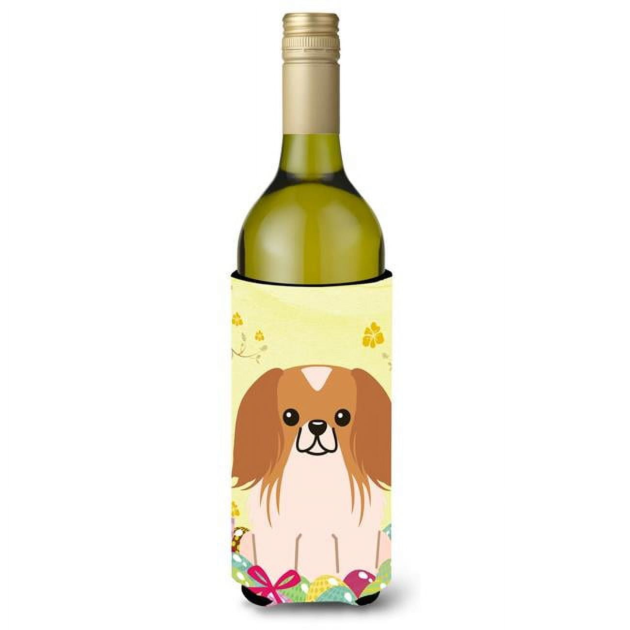 Easter Eggs Pekingnese Red White Wine Bottle Beverge Insulator Hugger
