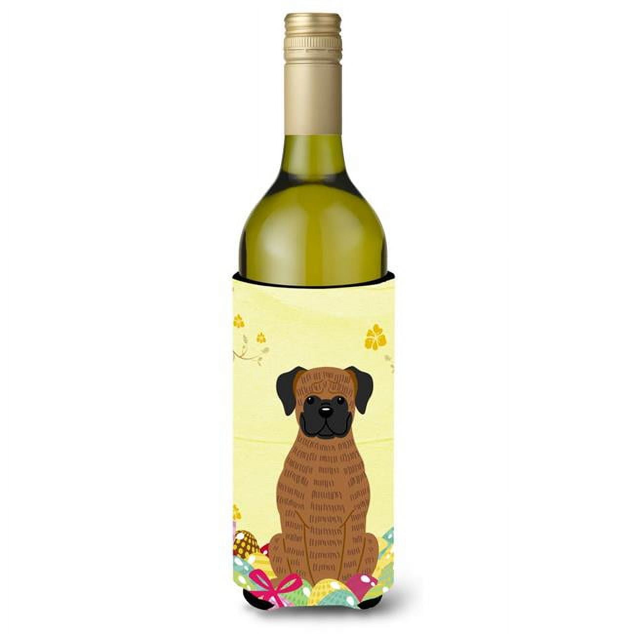 Easter Eggs Brindle Boxer Wine Bottle Beverge Insulator Hugger