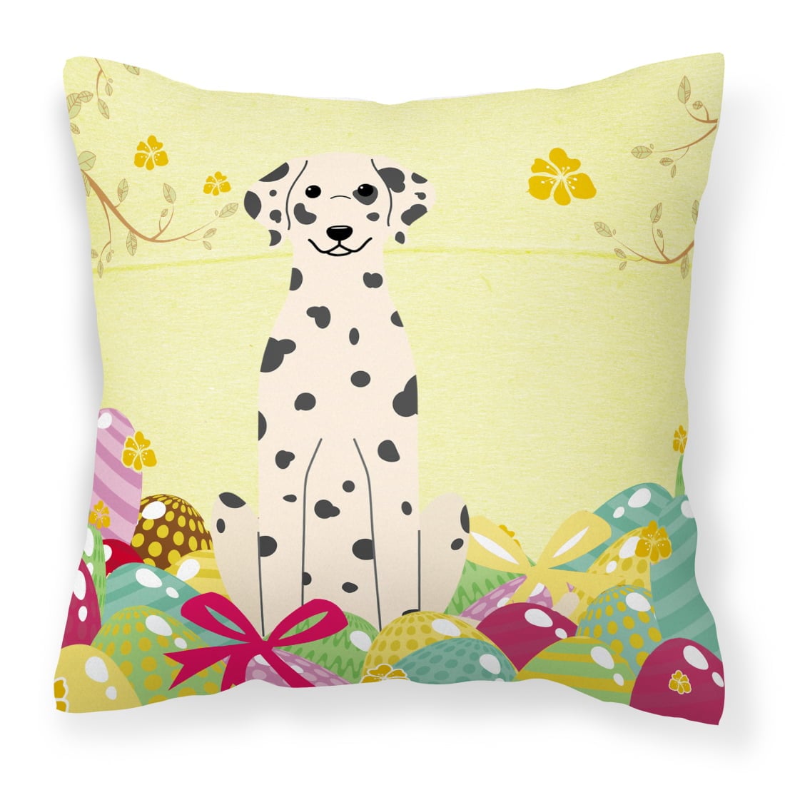 Easter Eggs Dalmatian Fabric Decorative Pillow