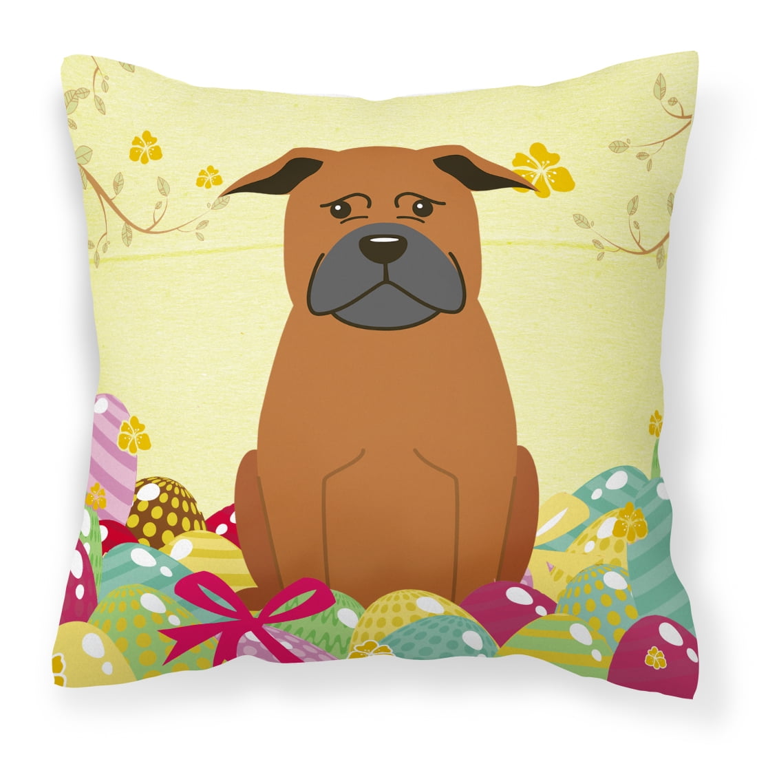 Easter Eggs Chinese Chongqing Dog Fabric Decorative Pillow