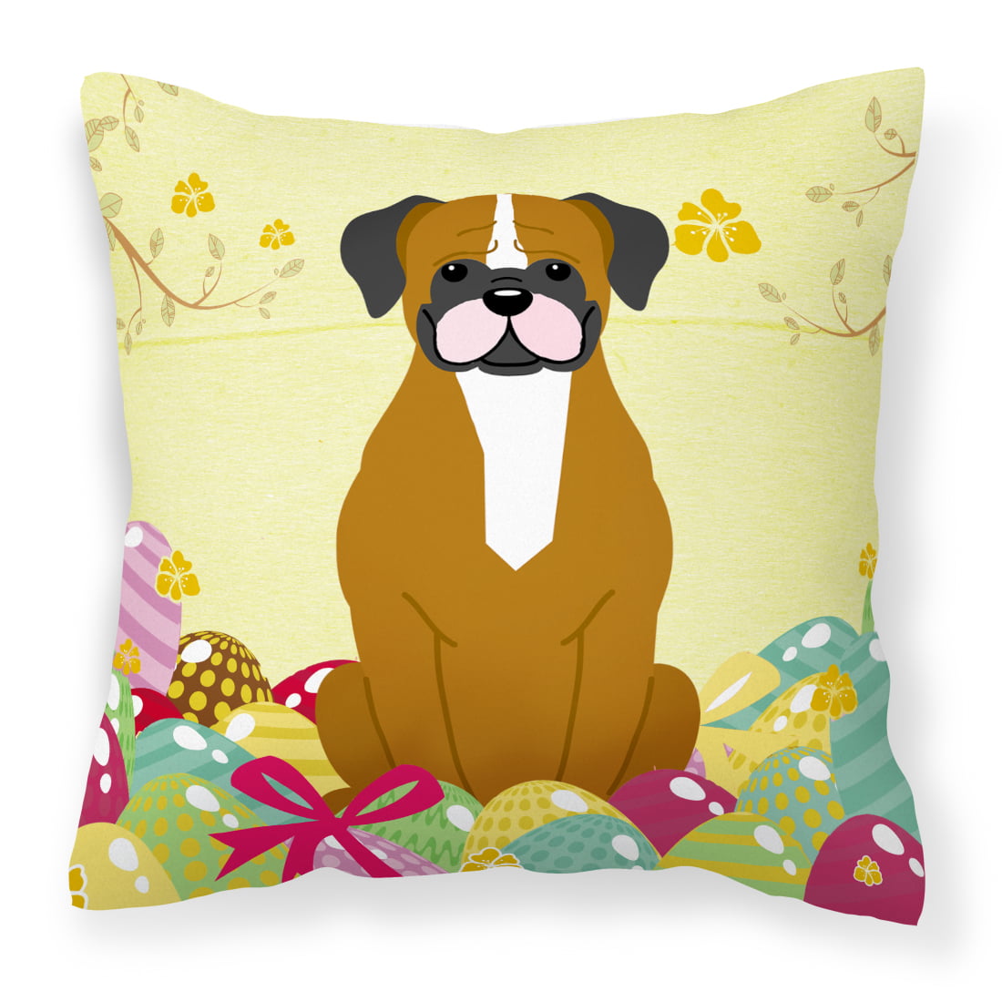 Easter Eggs Flashy Fawn Boxer Fabric Decorative Pillow