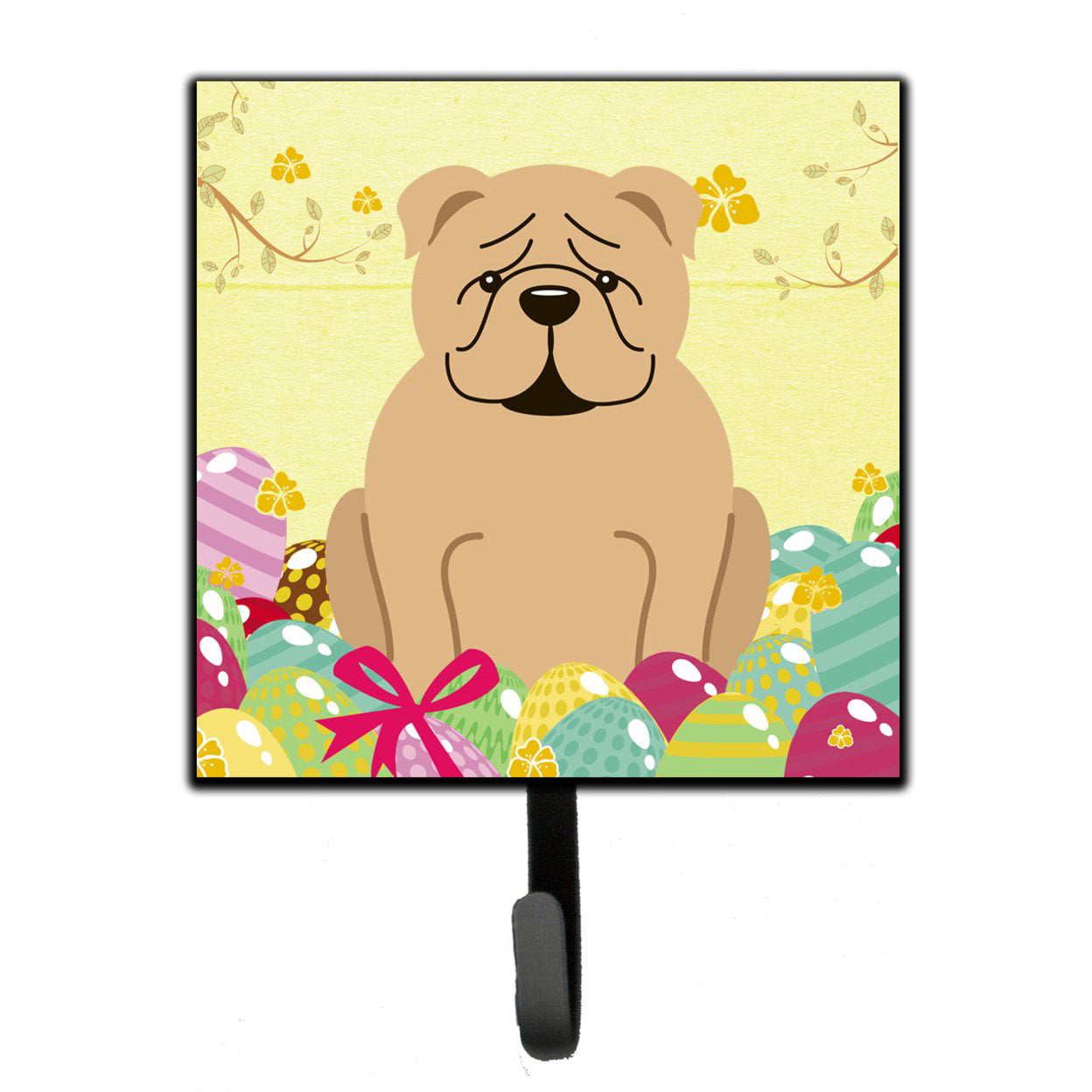 Easter Eggs English Bulldog Fawn Leash or Key Holder