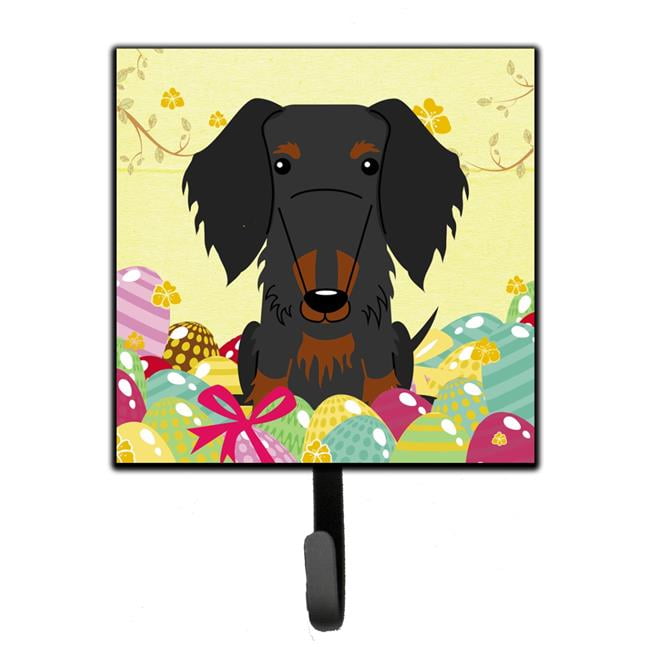 Easter Eggs Wire Haired Dachshund Black Tan Leash or Key Holder