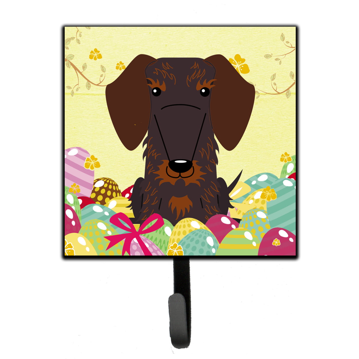 Easter Eggs Wire Haired Dachshund Chocolate Leash or Key Holder