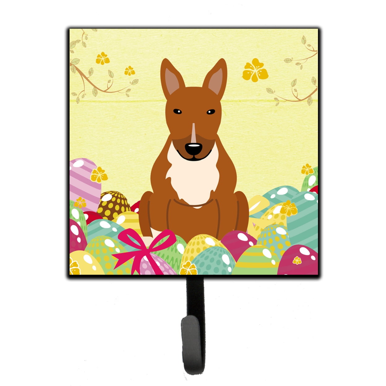 Easter Eggs Bull Terrier Red Leash or Key Holder