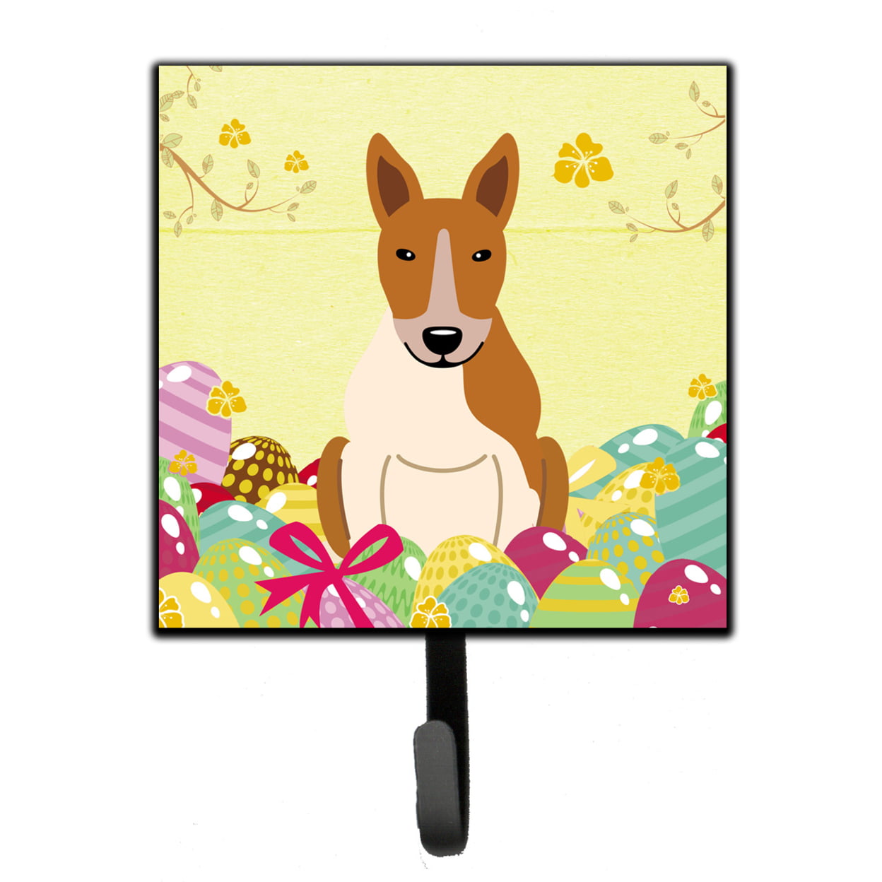 Easter Eggs Bull Terrier Red White Leash or Key Holder