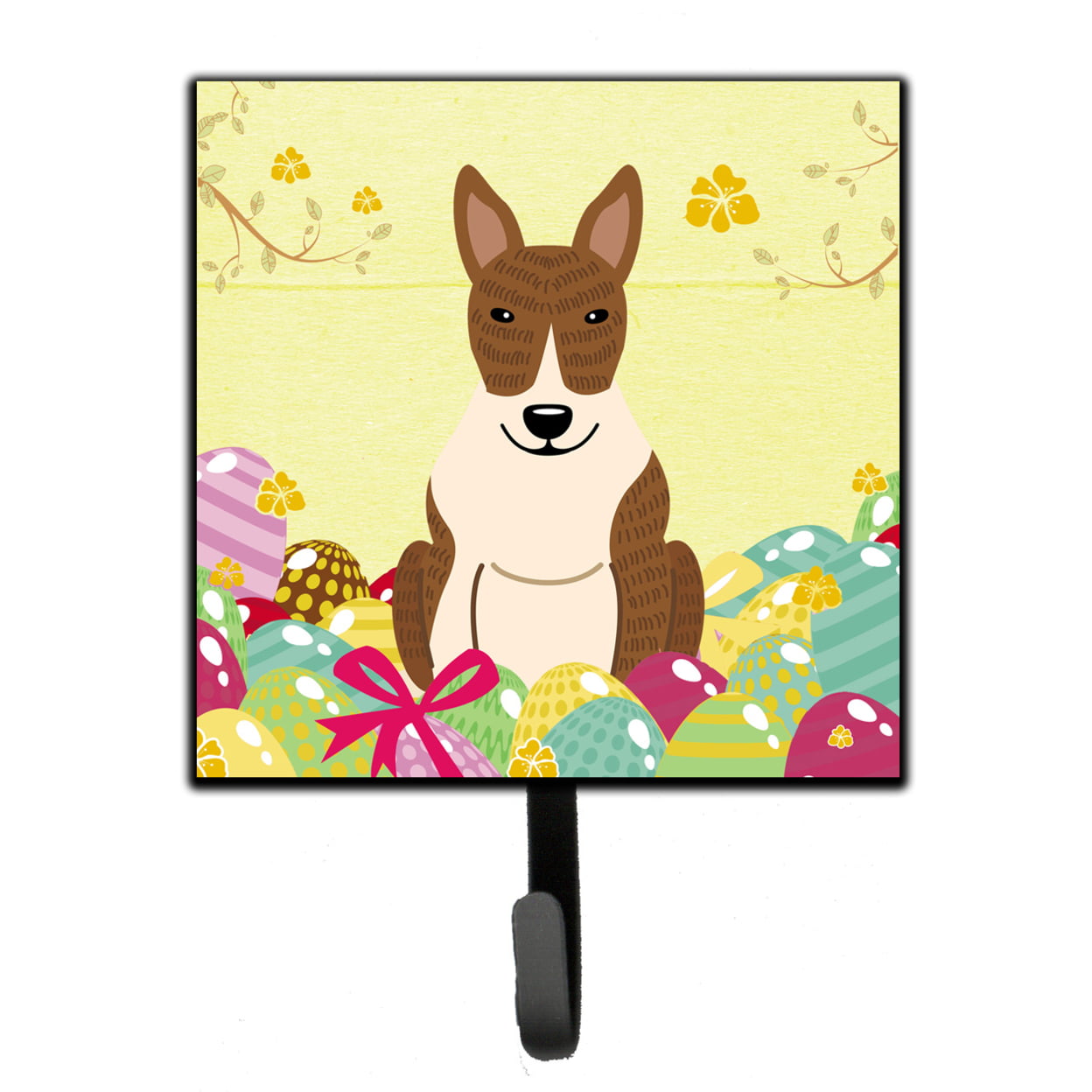 Easter Eggs Bull Terrier Brindle Leash or Key Holder