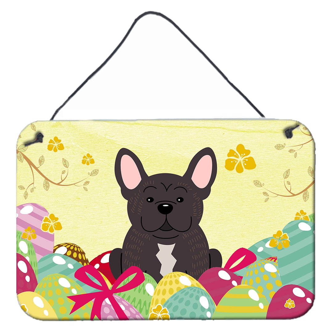 BB6009DS812 Easter Eggs French Bulldog Brindle Wall or Door Hanging Prints