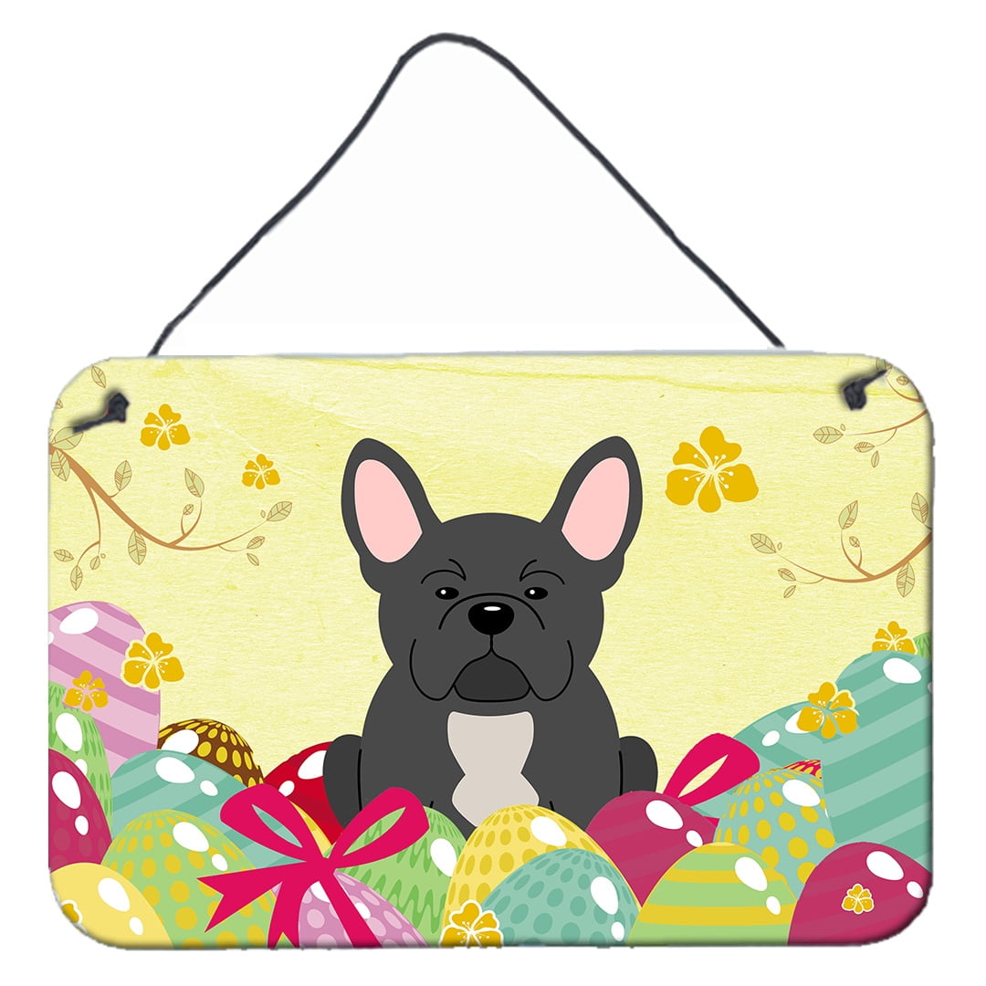 BB6014DS812 Easter Eggs French Bulldog Black Wall or Door Hanging Prints