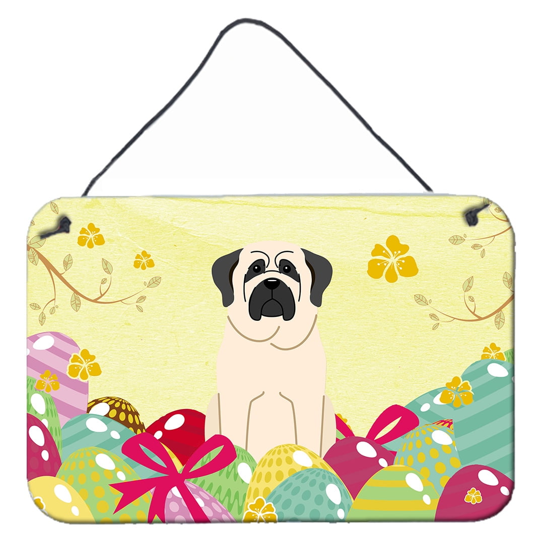 Easter Eggs Mastiff White Wall or Door Hanging Prints