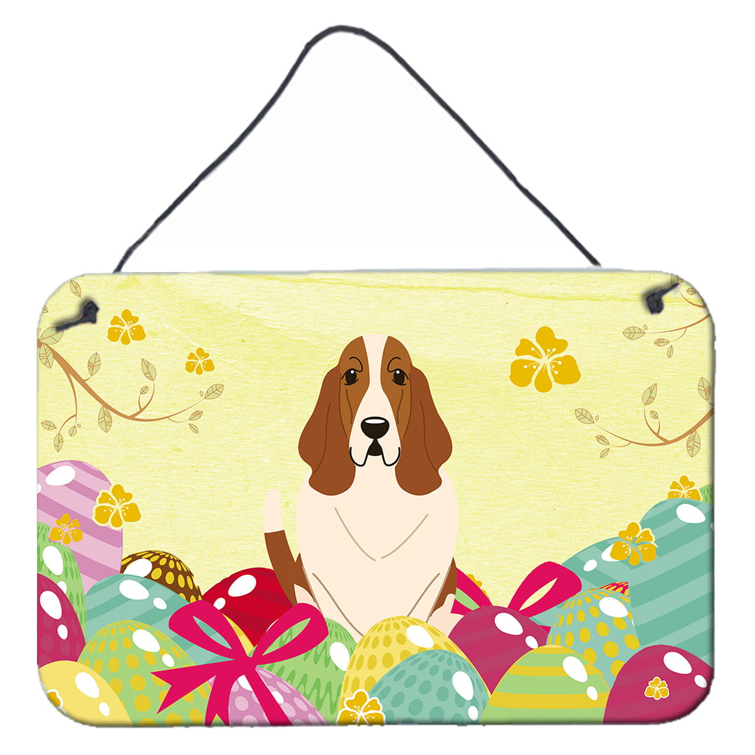 Easter Eggs Basset Hound Wall or Door Hanging Prints