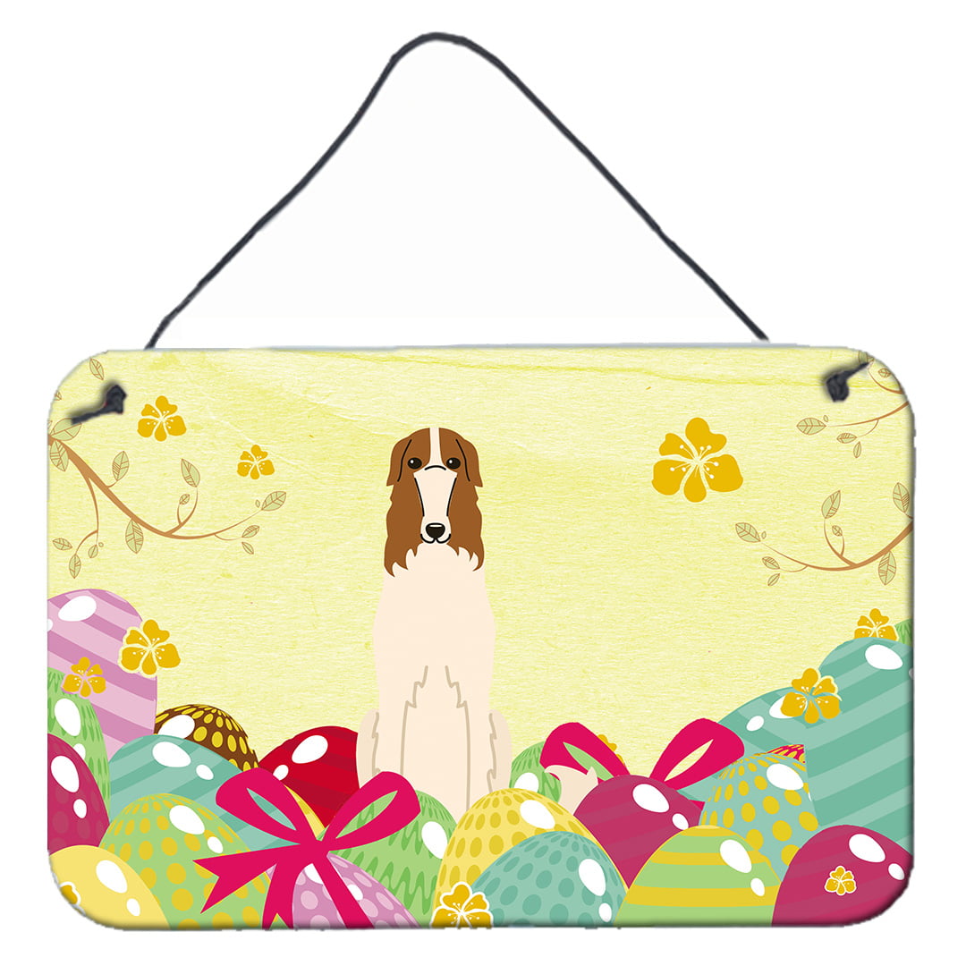 BB6023DS812 Easter Eggs Borzoi Wall or Door Hanging Prints