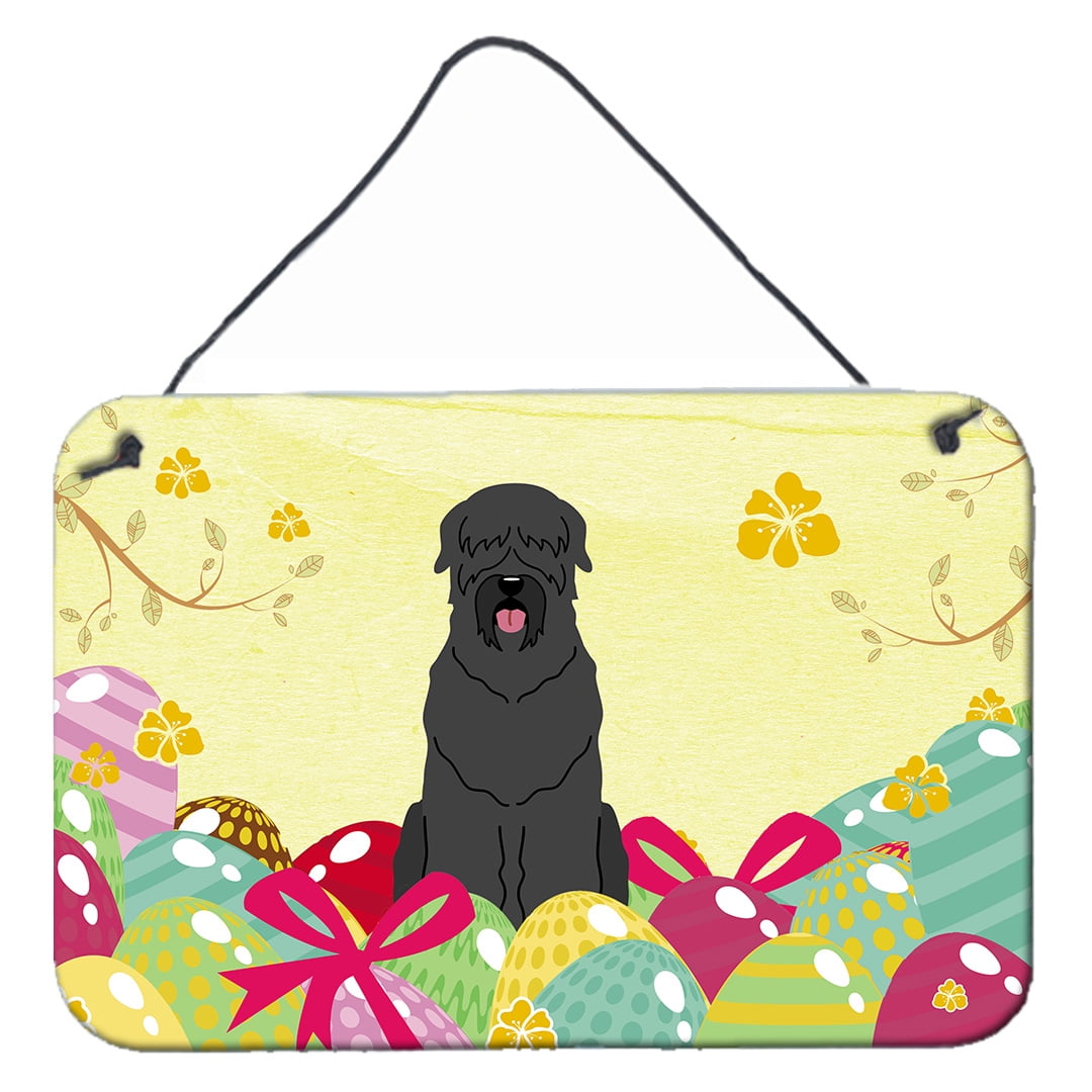 BB6026DS812 Easter Eggs Black Russian Terrier Wall or Door Hanging Prints