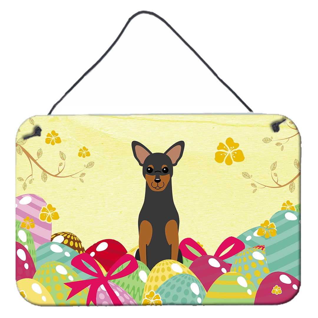 Easter Eggs Manchester Terrier Wall or Door Hanging Prints
