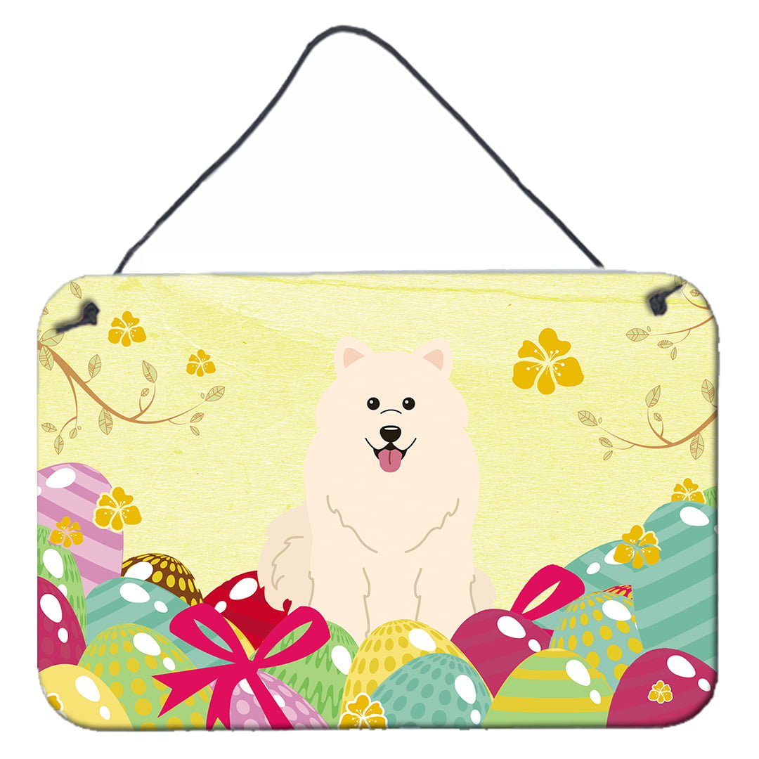 Easter Eggs Samoyed Wall or Door Hanging Prints
