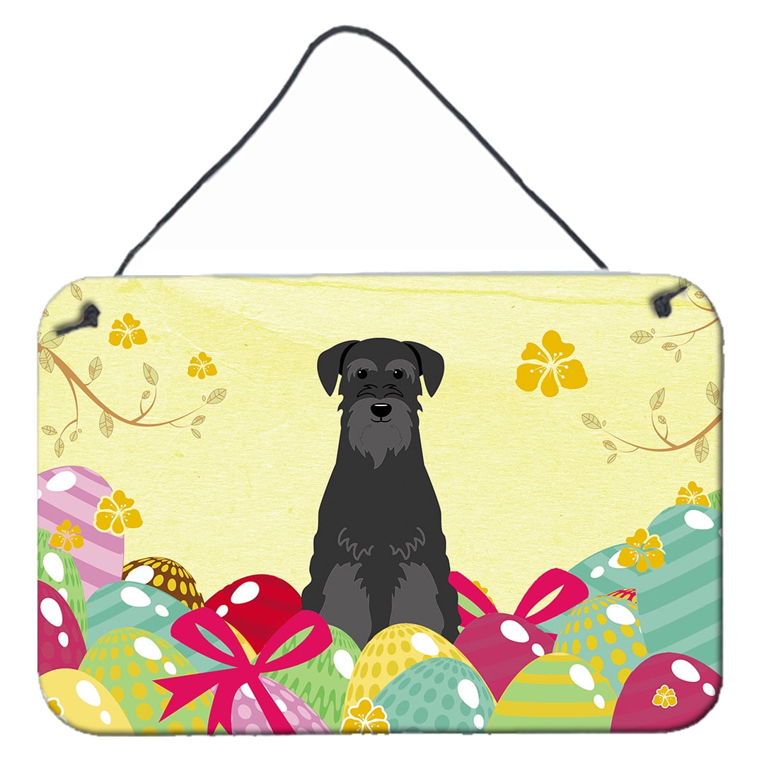 BB6032DS812 Easter Eggs Standard Schnauzer Black Wall or Door Hanging Prints