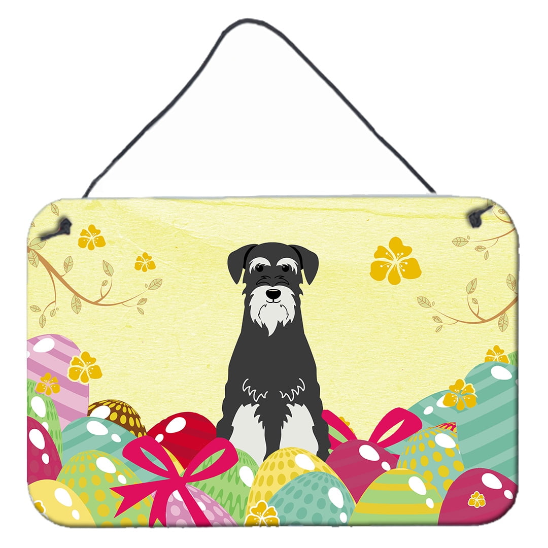 Easter Eggs Standard Schnauzer Salt & Pepper Wall or Door Hanging Prints
