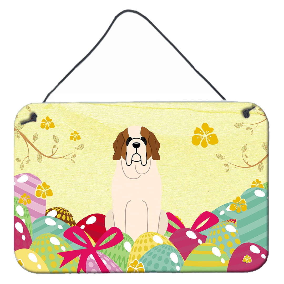 Easter Eggs Saint Bernard Wall or Door Hanging Prints