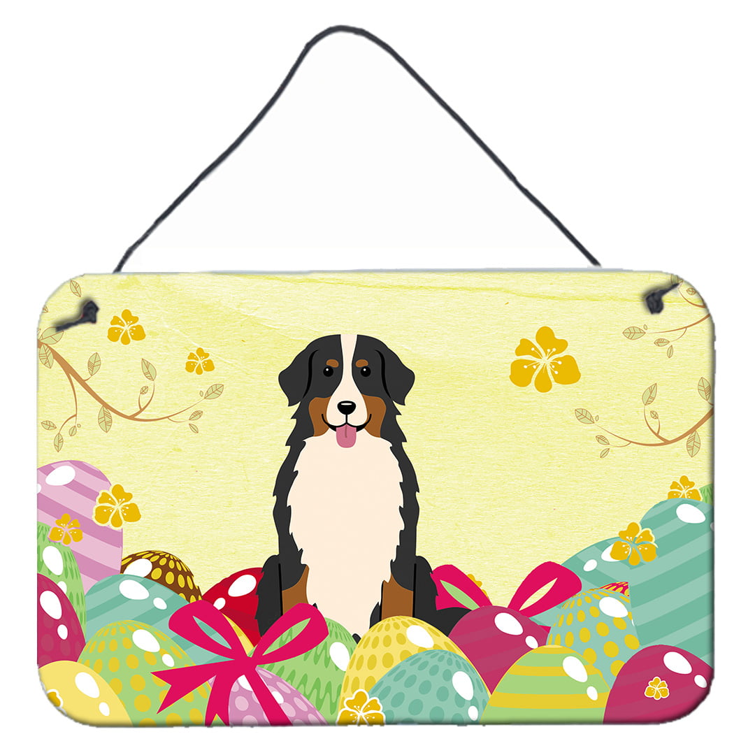 BB6036DS812 Easter Eggs Bernese Mountain Dog Wall or Door Hanging Prints