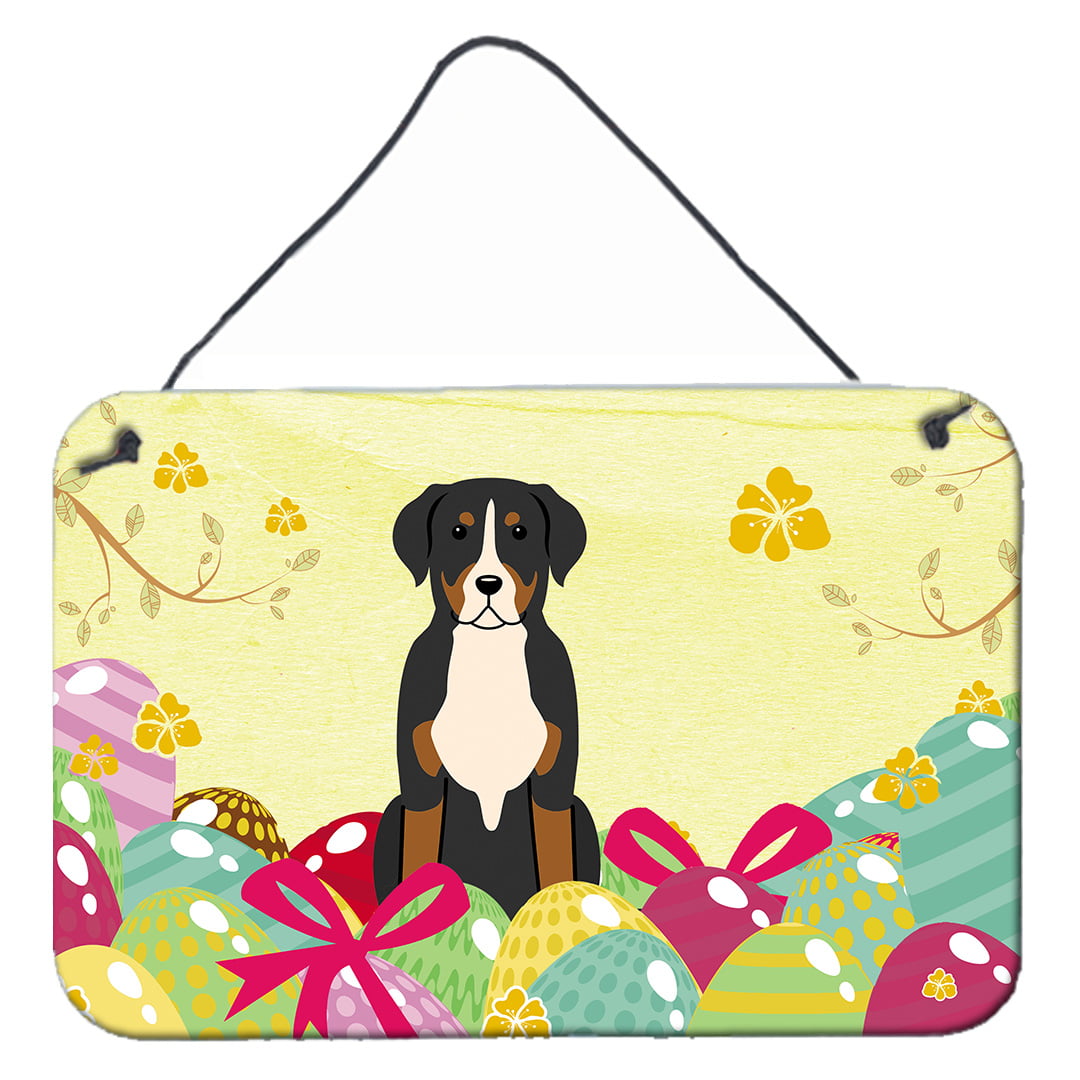 Easter Eggs Greater Swiss Mountain Dog Wall or Door Hanging Prints
