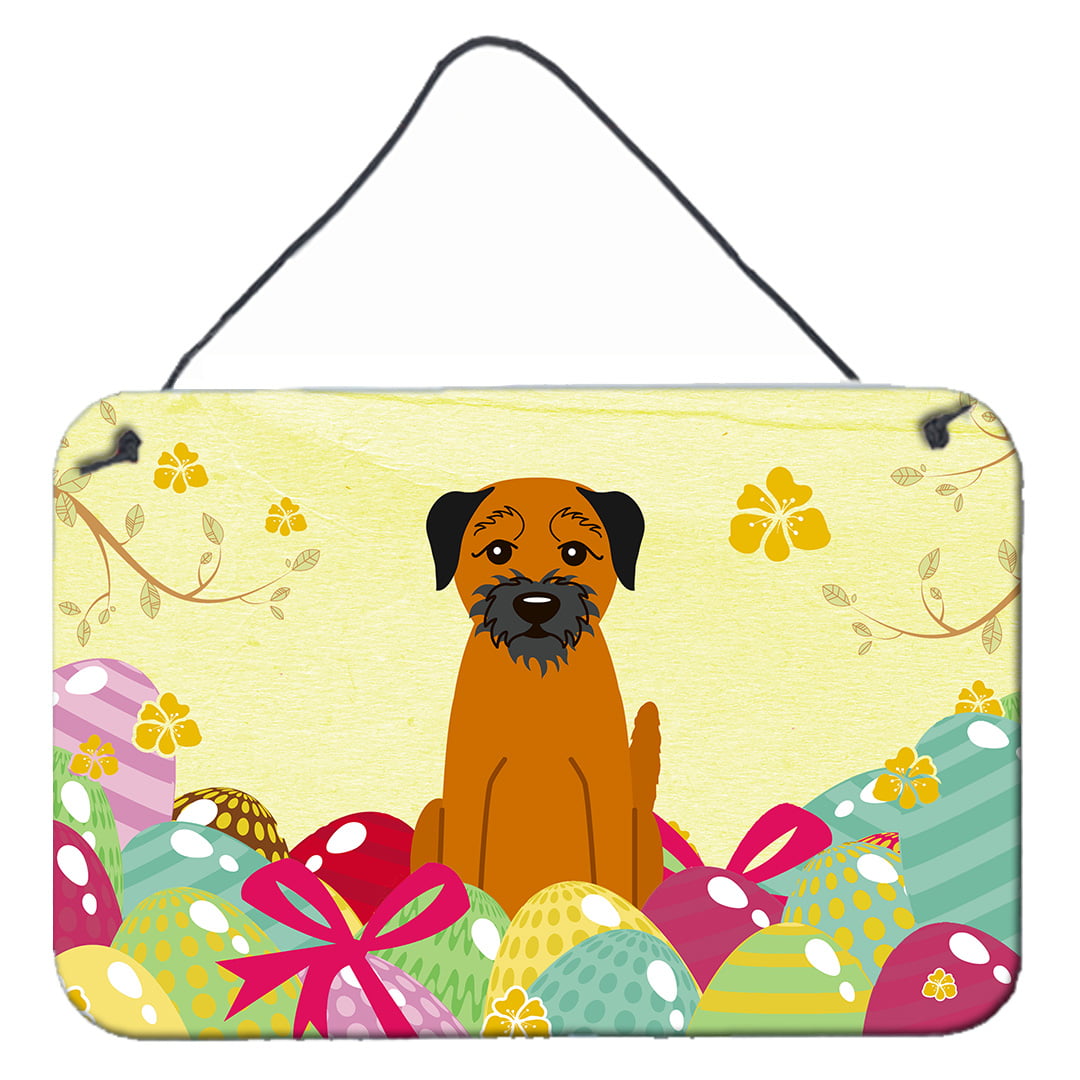 Easter Eggs Border Terrier Wall or Door Hanging Prints