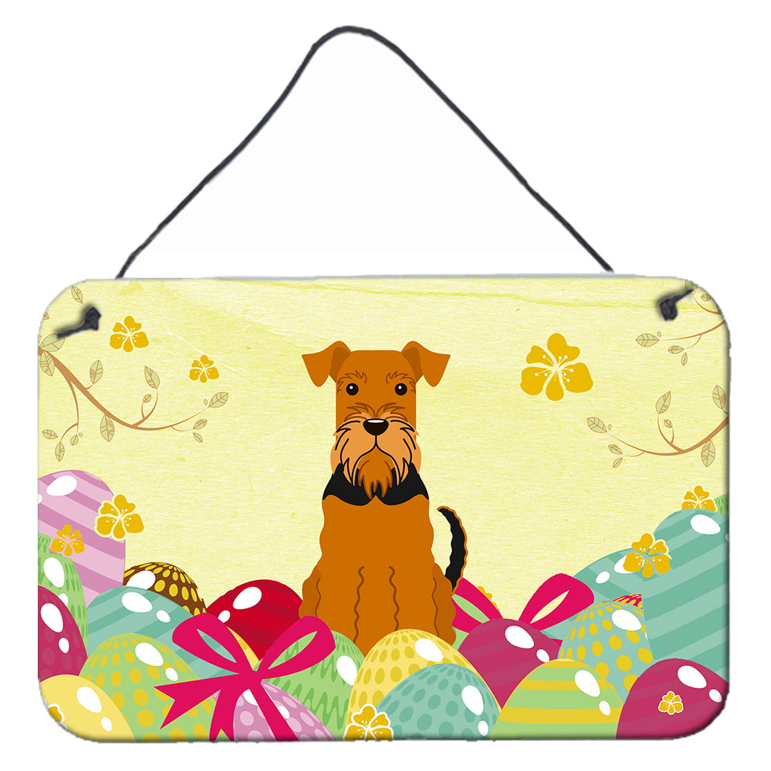 BB6041DS812 Easter Eggs Airedale Wall or Door Hanging Prints