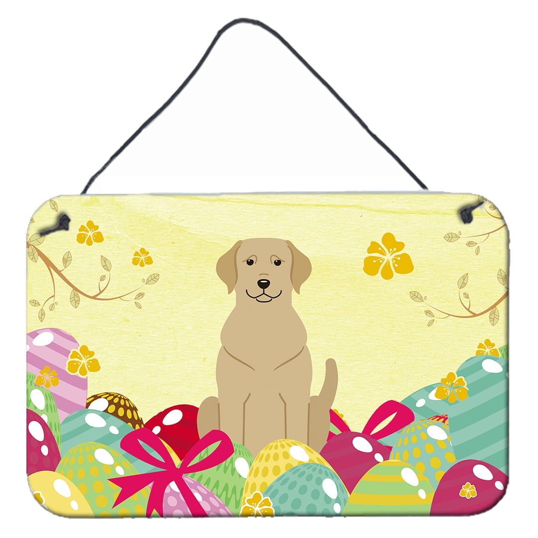 BB6055DS812 Easter Eggs Yellow Labrador Wall or Door Hanging Prints