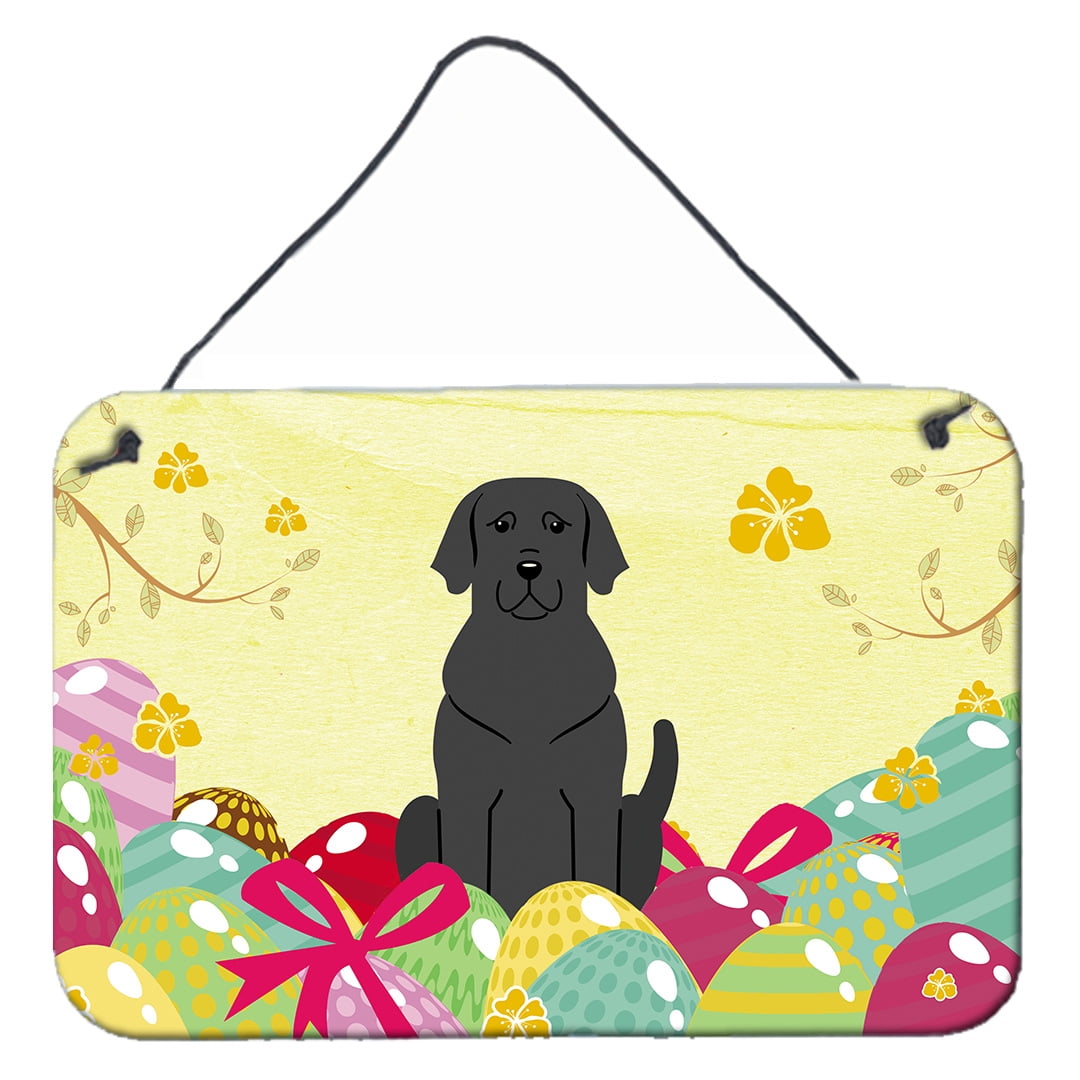 Easter Eggs Black Labrador Wall or Door Hanging Prints