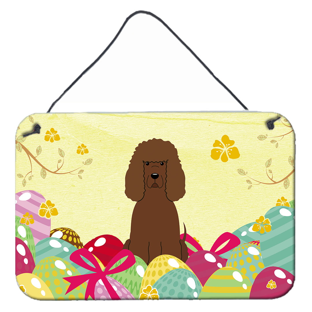Easter Eggs Irish Water Spaniel Wall or Door Hanging Prints