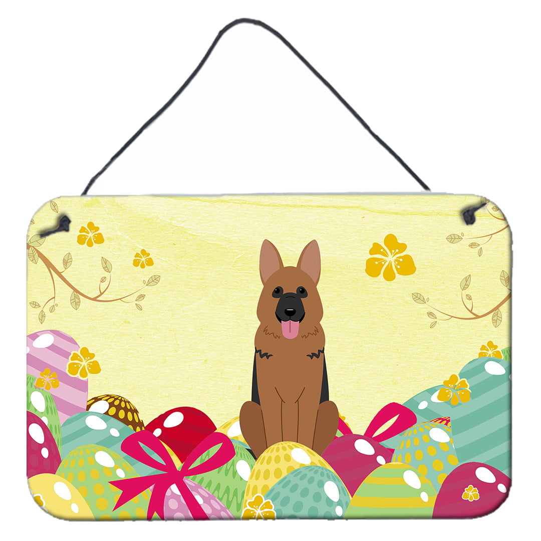 BB6067DS812 Easter Eggs German Shepherd Wall or Door Hanging Prints