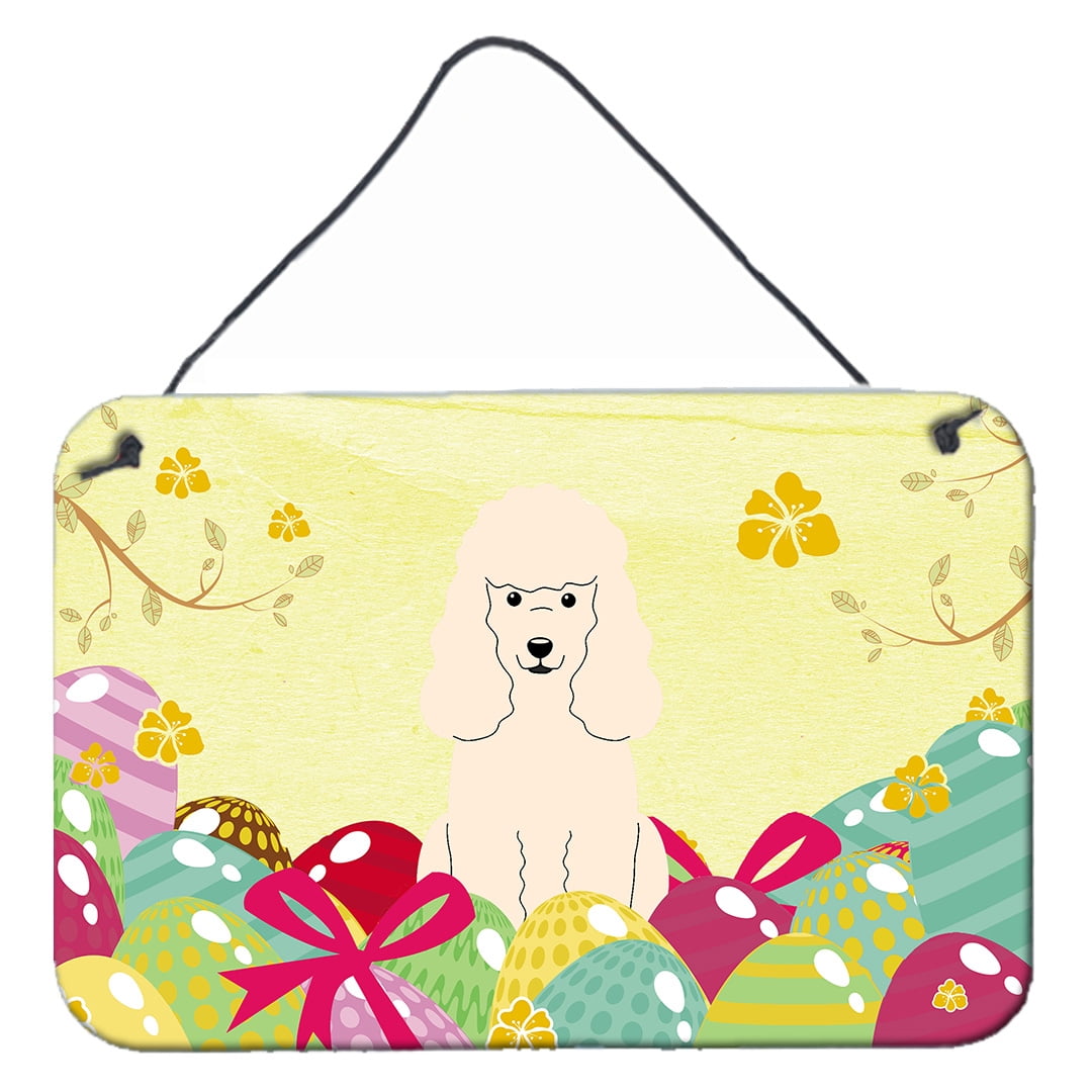 BB6070DS812 Easter Eggs Poodle White Wall or Door Hanging Prints
