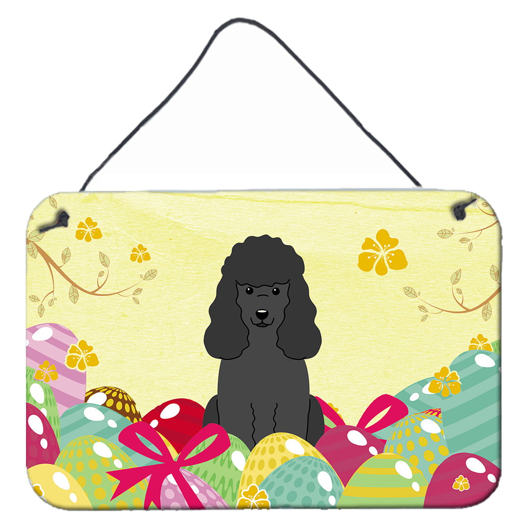 Easter Eggs Poodle Black Wall or Door Hanging Prints