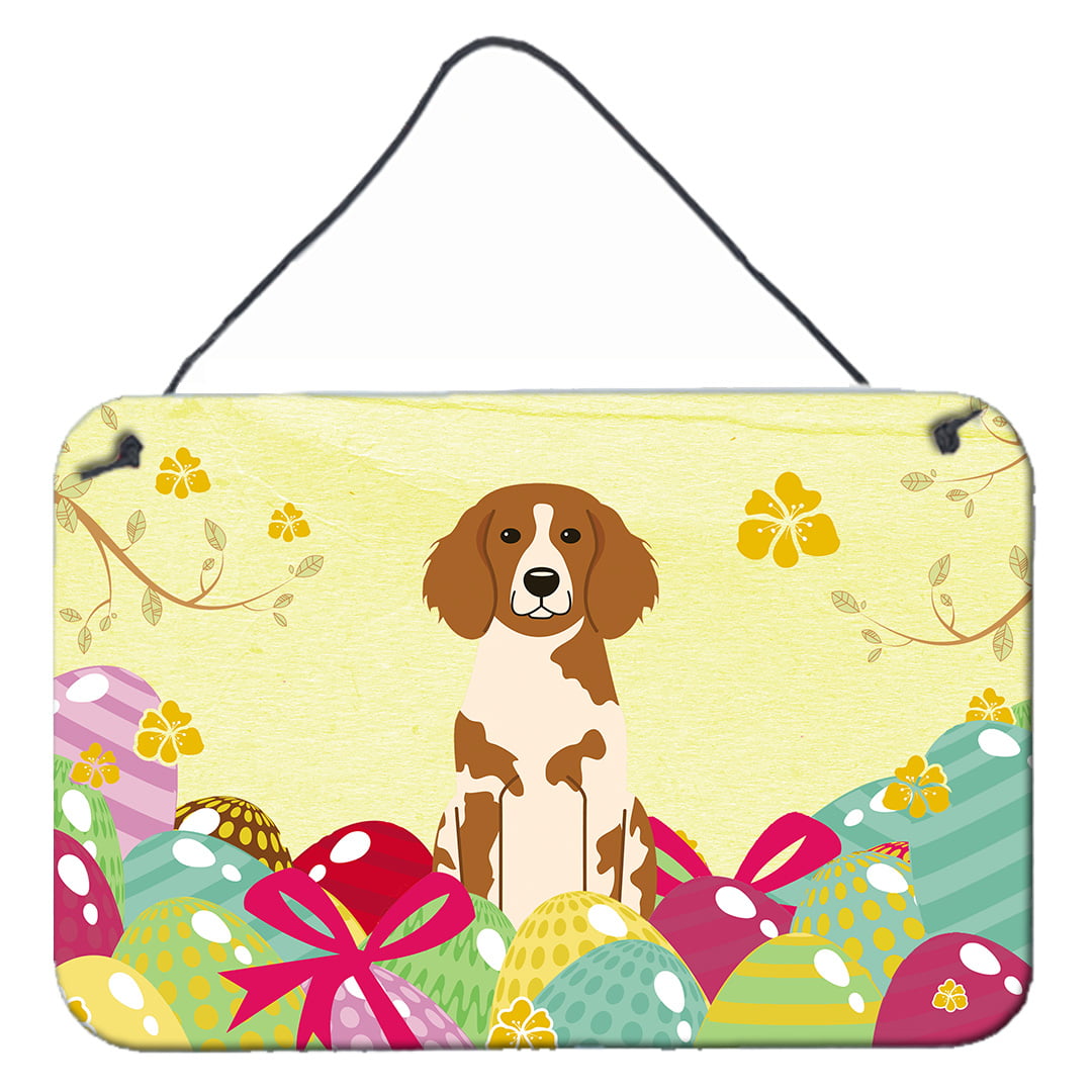 Easter Eggs Brittany Spaniel Wall or Door Hanging Prints