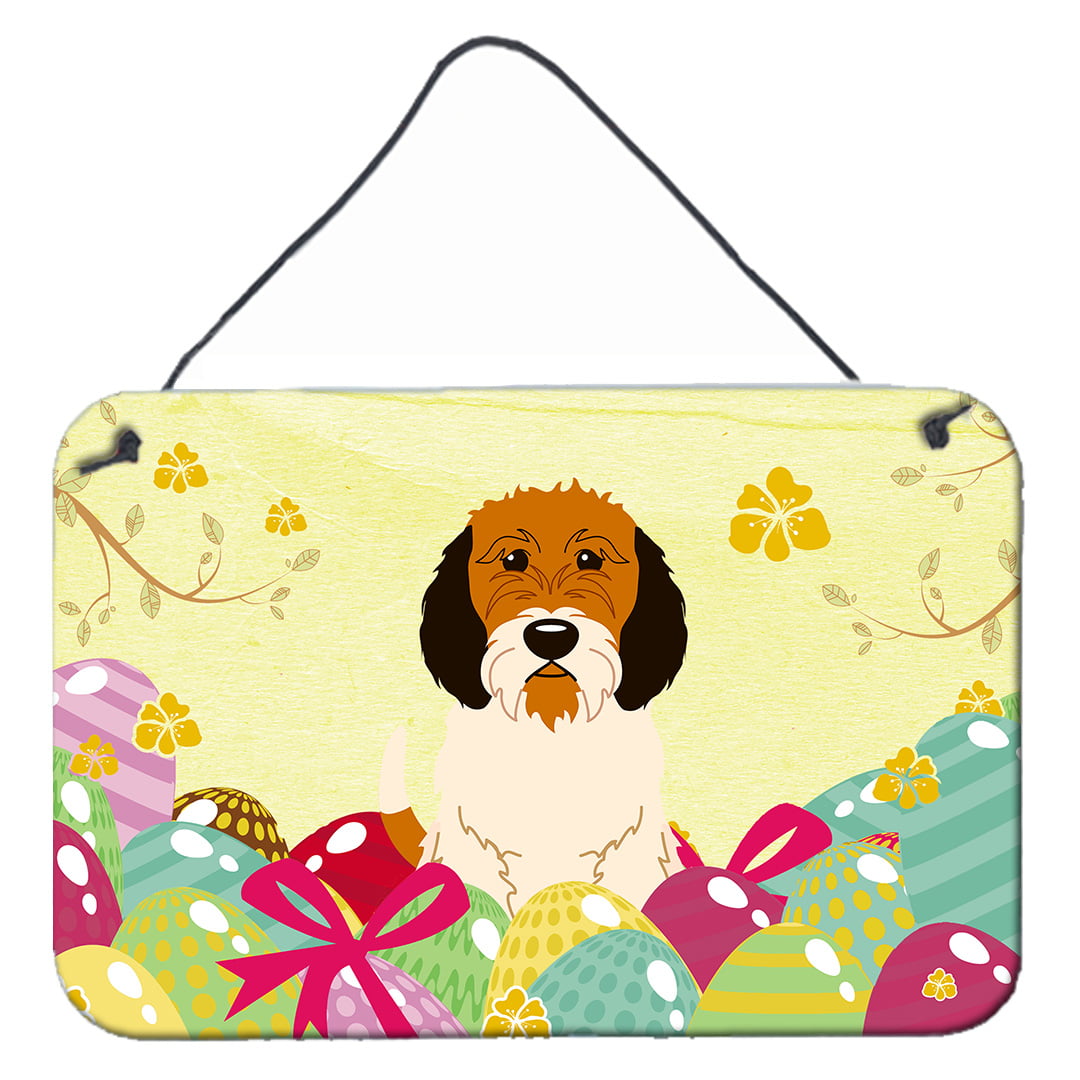 BB6079DS812 Easter Eggs Petit Basset Griffon Veenden Wall or Door Hanging Prints