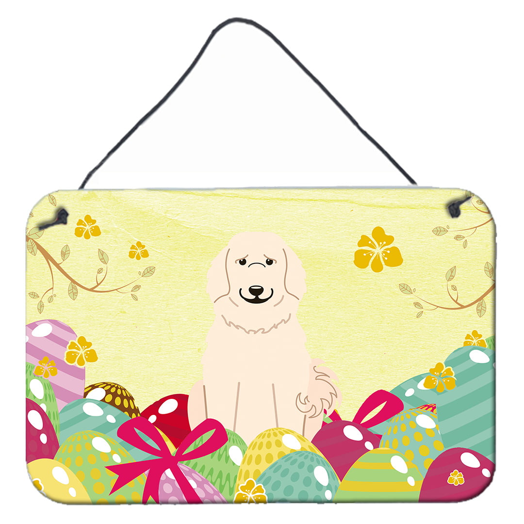 BB6083DS812 Easter Eggs Great Pyrenese Wall or Door Hanging Prints