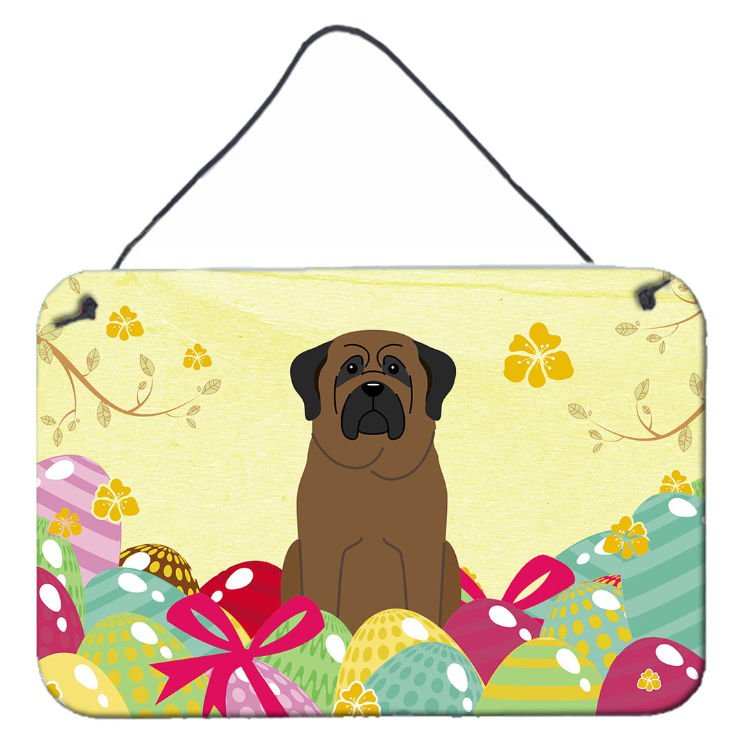 Easter Eggs Bullmastiff Wall or Door Hanging Prints