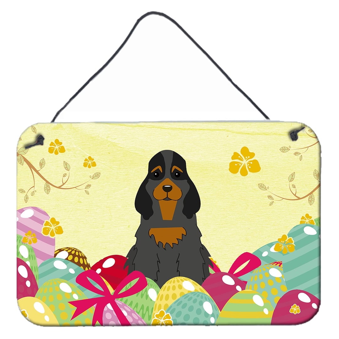BB6093DS812 Easter Eggs Cocker Spaniel Black Tan Wall or Door Hanging Prints