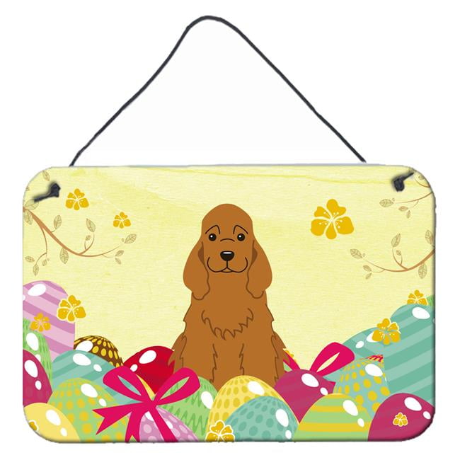 Easter Eggs Cocker Spaniel Red Wall or Door Hanging Prints