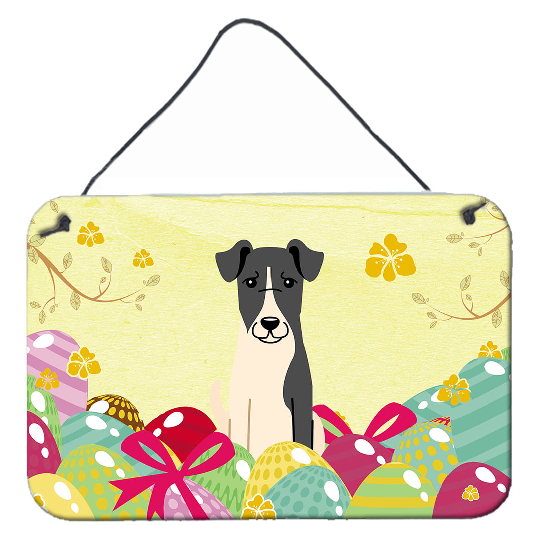 BB6098DS812 Easter Eggs Smooth Fox Terrier Wall or Door Hanging Prints