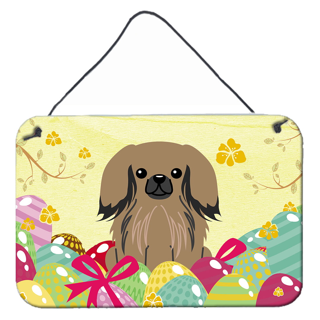 Easter Eggs Pekingnese Tan Wall or Door Hanging Prints