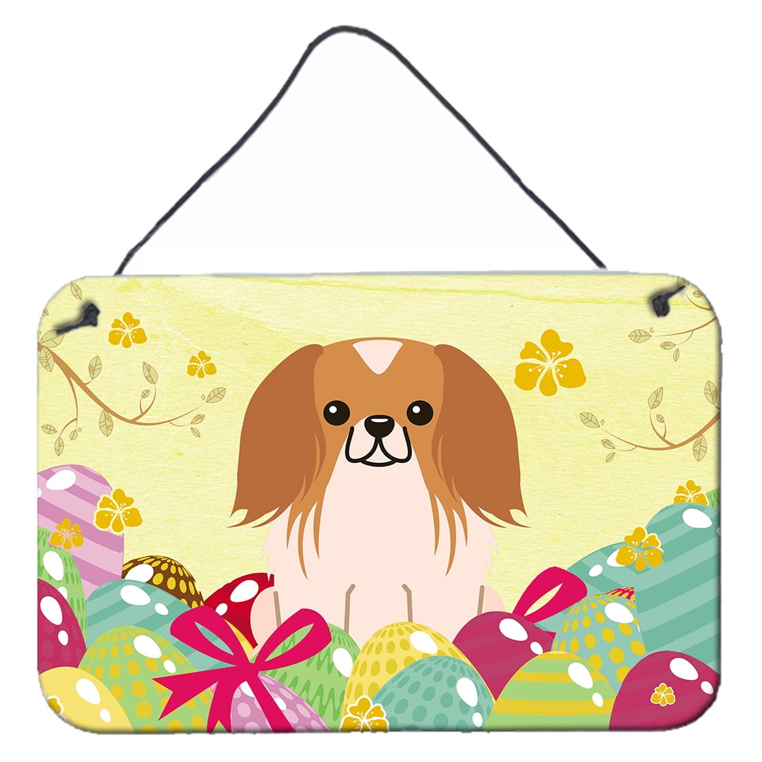 Easter Eggs Pekingnese Red White Wall or Door Hanging Prints