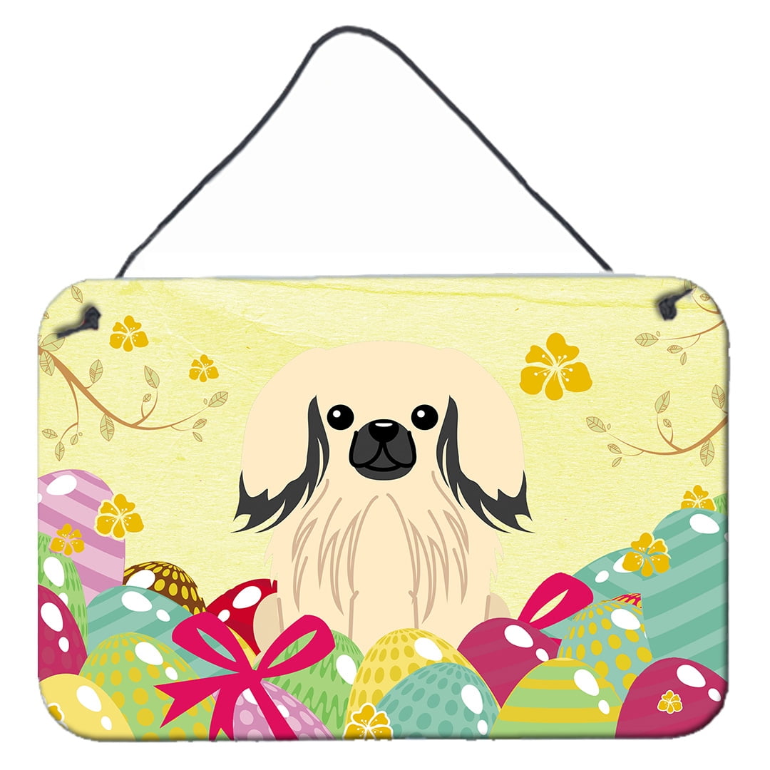 Easter Eggs Pekingnese Cream Wall or Door Hanging Prints