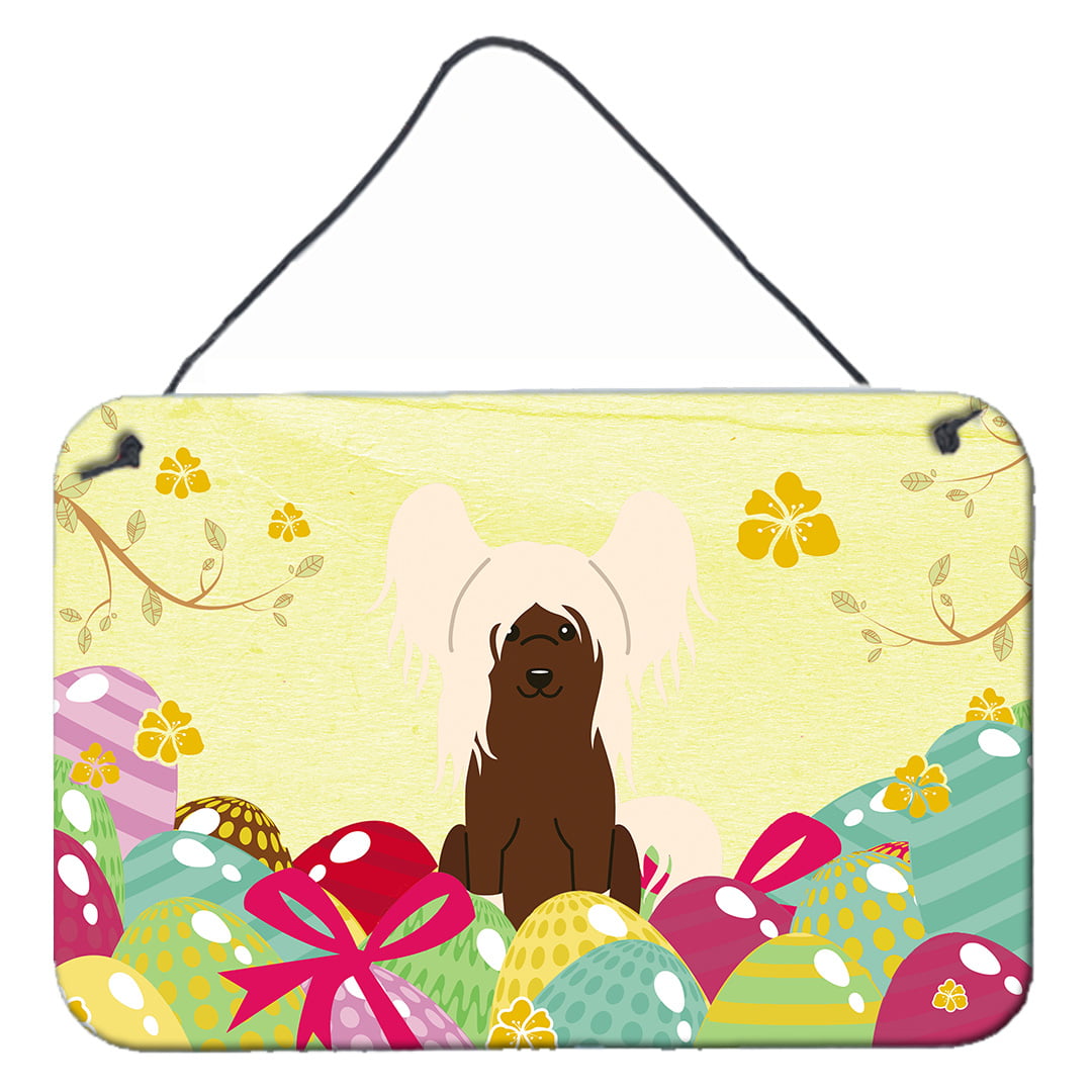 Easter Eggs Chinese Crested Cream Wall or Door Hanging Prints