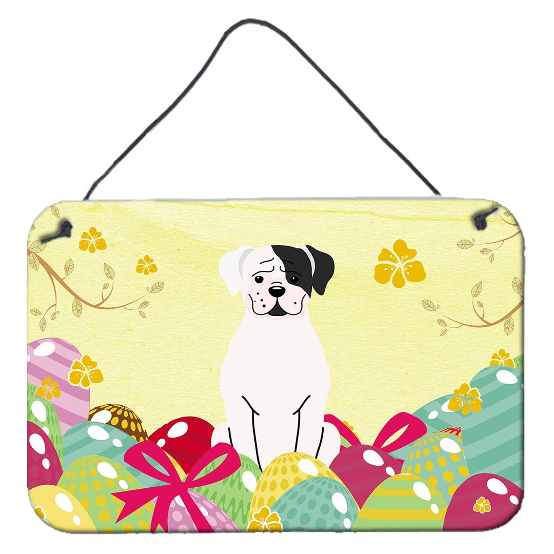 Easter Eggs White Boxer Cooper Wall or Door Hanging Prints
