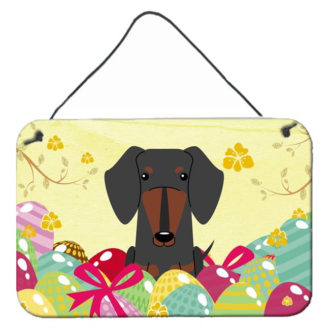 Easter Eggs Dachshund Black Tan Wall or Door Hanging Prints
