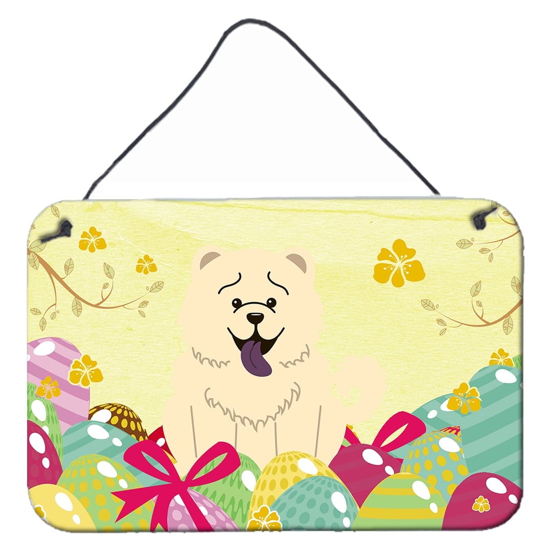 Easter Eggs Chow Chow White Wall or Door Hanging Prints