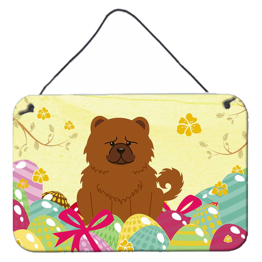 Easter Eggs Chow Chow Red Wall or Door Hanging Prints