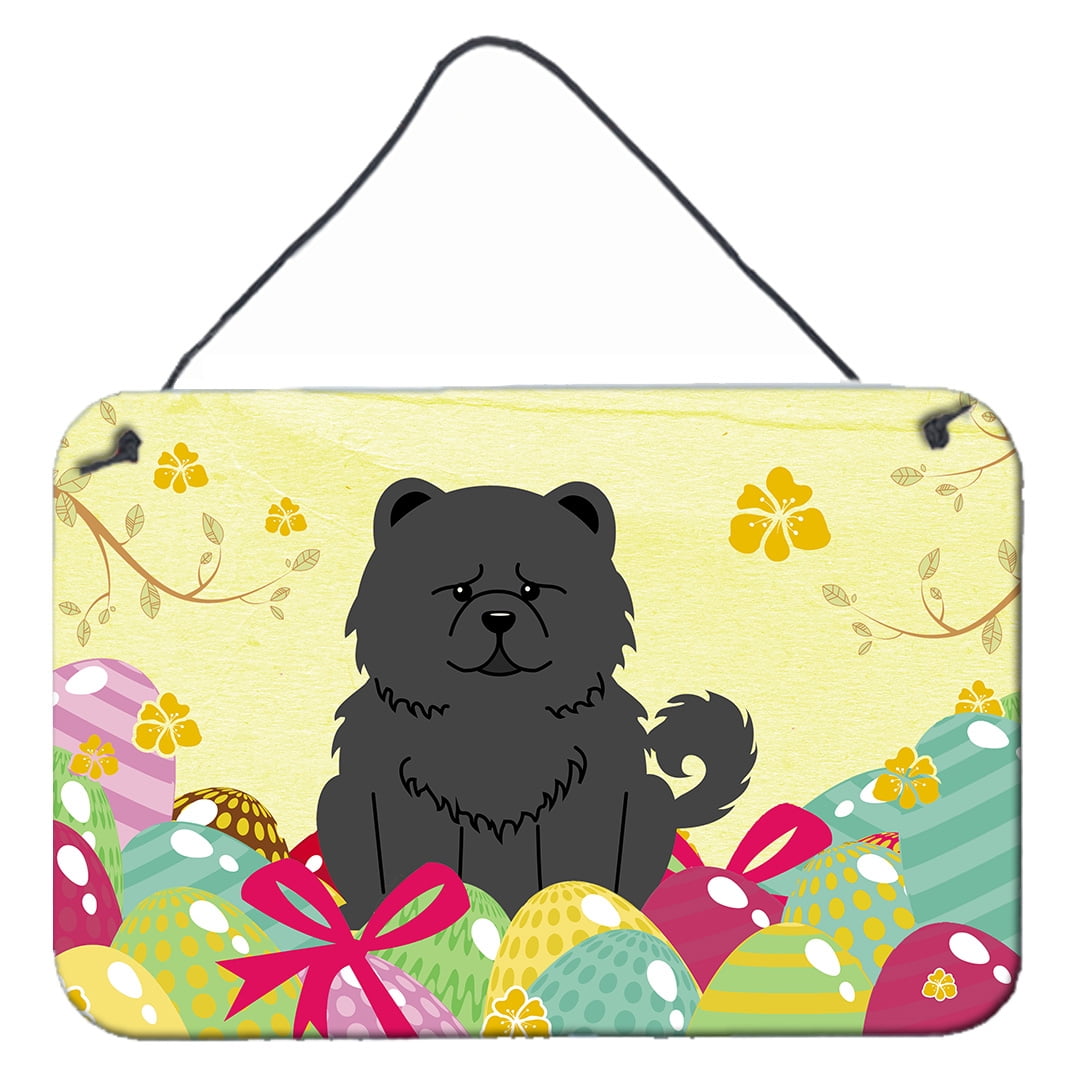 Easter Eggs Chow Chow Black Wall or Door Hanging Prints